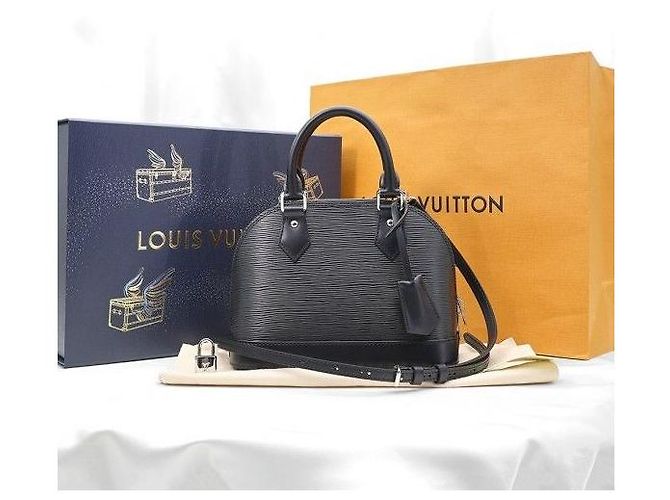 Louis Vuitton Alma BB in pelle Epi nera - vista 2