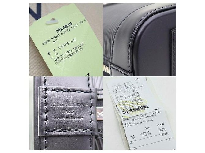Louis Vuitton Alma BB in pelle Epi nera - vista 7