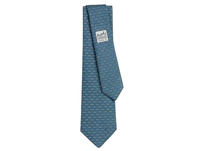 Hermès Cravatta Maillons Rythmes tie cm in seta da uomo blu - vista 2
