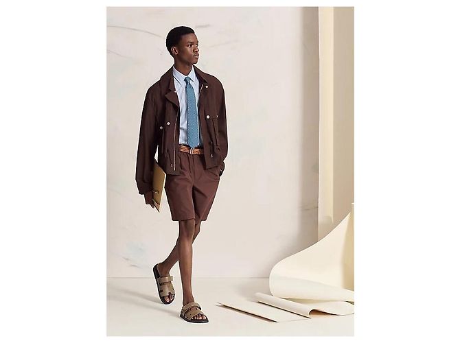 Hermès Cravatta Maillons Rythmes tie cm in seta da uomo blu - vista 3
