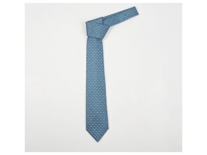 Hermès Cravatta Maillons Rythmes tie cm in seta da uomo blu - vista 4