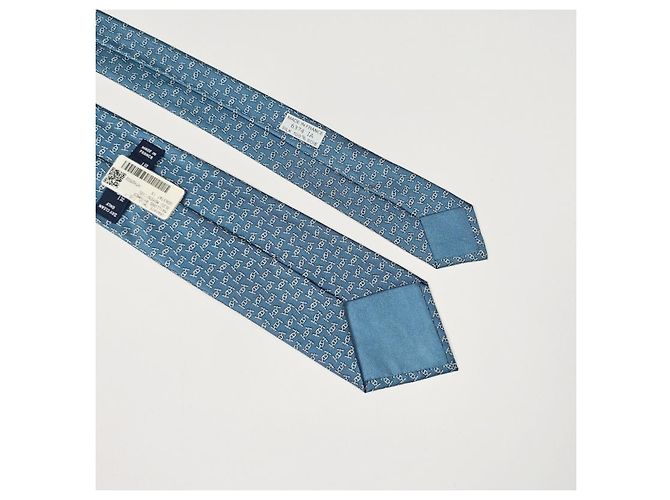 Hermès Cravatta Maillons Rythmes tie cm in seta da uomo blu - vista 8