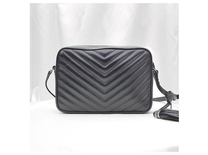 Autre Marque Borsa a tracolla Lou Camera in pelle trapuntata con monogramma argento - vista 4