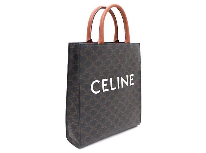 Céline Piccola borsa tote verticale e borsa a tracolla in tela Triomphe - vista 2