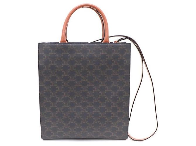 Céline Piccola borsa tote verticale e borsa a tracolla in tela Triomphe - vista 3