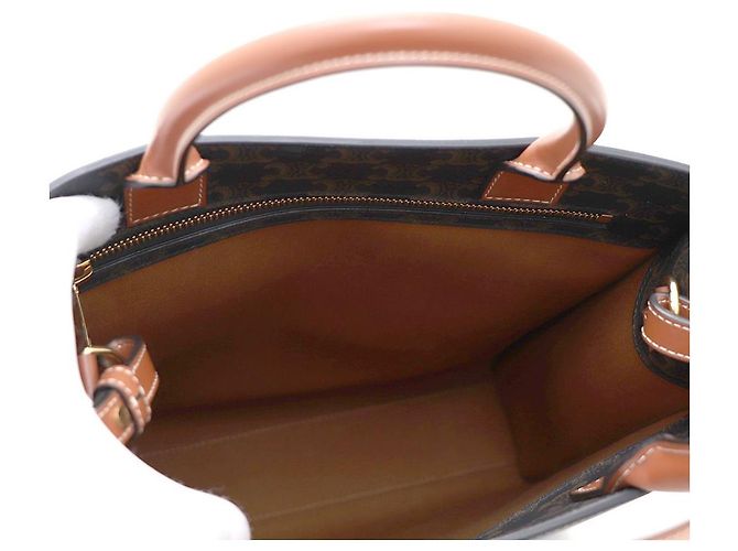 Céline Piccola borsa tote verticale e borsa a tracolla in tela Triomphe - vista 7