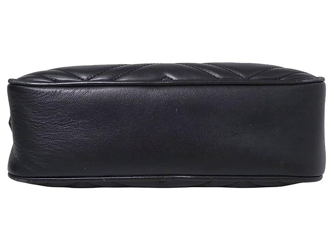 Gucci Borsa a tracolla con catena Marmont Matelassé Camera Bag Nero Oro - vista 7
