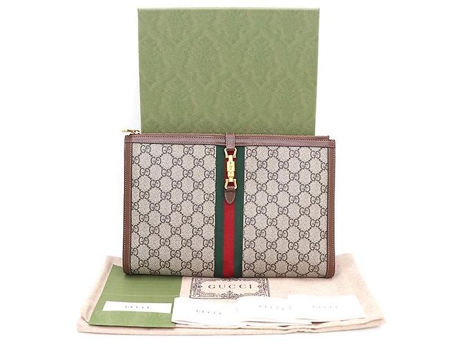 Gucci Clutch Web Jackie in GG Supreme Canvas - vista 8