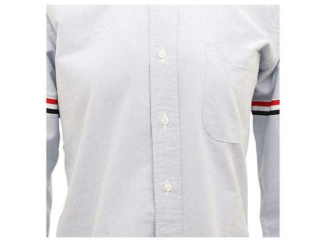Camicia Oxford Thom Browne Blu in Cotone - vista 3