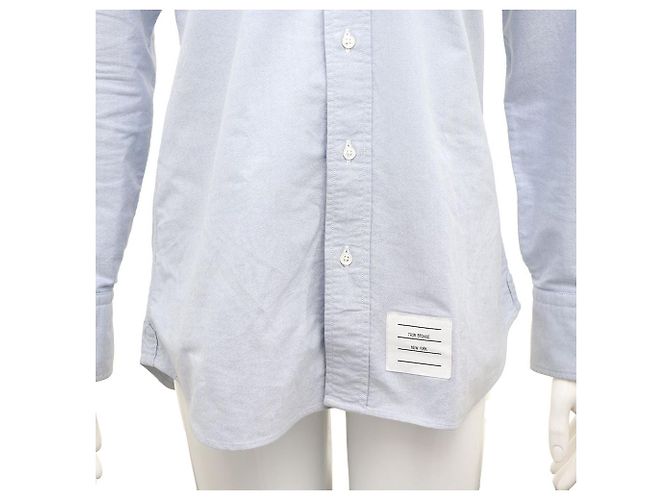 Camicia Oxford Thom Browne Blu in Cotone - vista 4