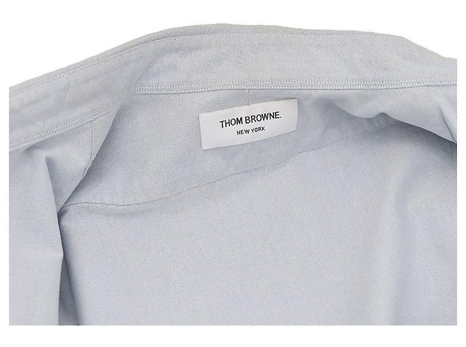 Camicia Oxford Thom Browne Blu in Cotone - vista 7