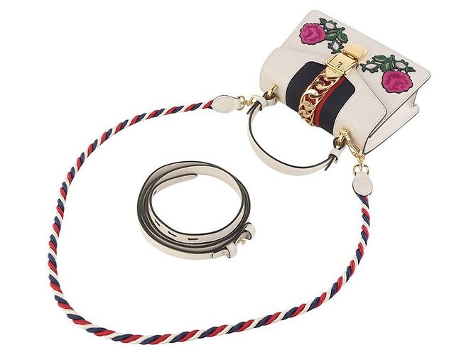 Gucci Mini borsa a tracolla con ricami floreali - vista 4