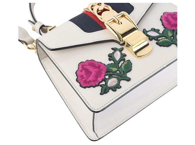 Gucci Mini borsa a tracolla con ricami floreali - vista 5