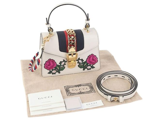 Gucci Mini borsa a tracolla con ricami floreali - vista 8