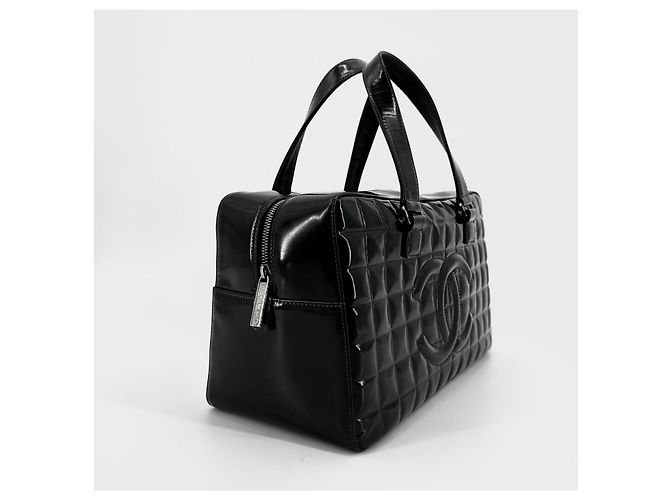 Chanel Borsa Tote Boston in Vernice Chocolate Bar - vista 5