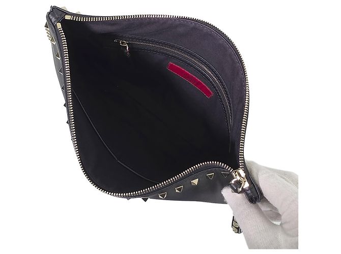 Valentino Pouch Rockstud in pelle nera - vista 11