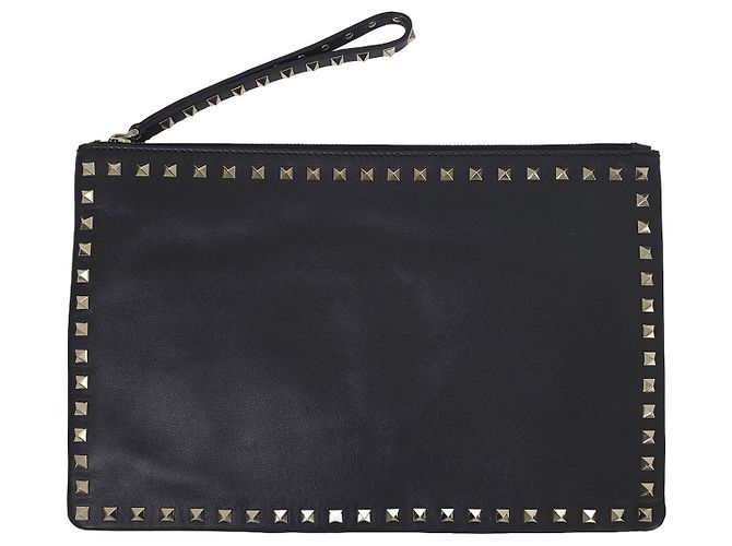 Valentino Pouch Rockstud in pelle nera - vista 4