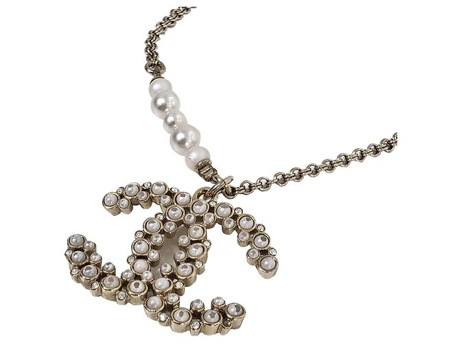 Chanel Bracciale a catena con pendente in perle e cristalli logo CC Gold - vista 4