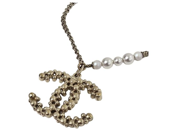 Chanel Bracciale a catena con pendente in perle e cristalli logo CC Gold - vista 6