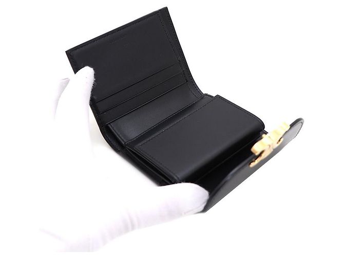 Céline Portafoglio Piccolo Donna Black Golden Triope - vista 5