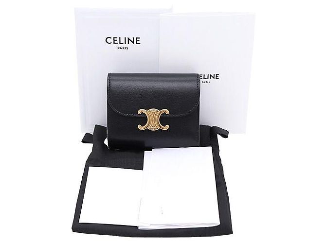 Céline Portafoglio Piccolo Donna Black Golden Triope - vista 6