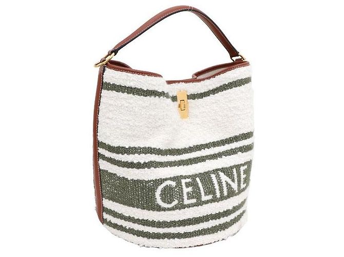 Céline Borsa Tote e borsa a tracolla Tin Bucket a righe jacquard - vista 2