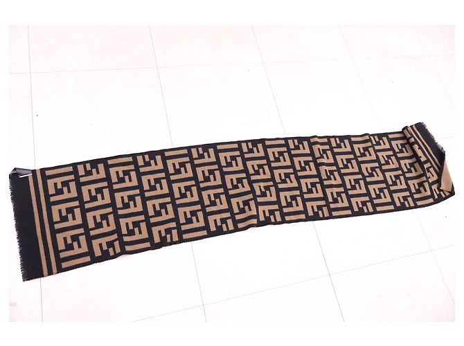 Fendi Sciarpa in jacquard FF in lana e seta Brown TU - vista 6
