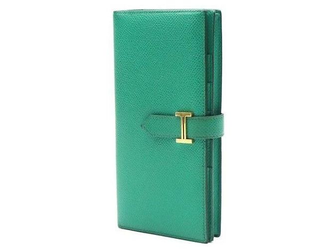 Hermès Bi-Fold Geldbörse vergoldet grün (Stamp) - Ansicht 2