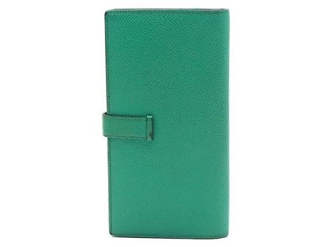 Hermès Bi-Fold Geldbörse vergoldet grün (Stamp) - Ansicht 3
