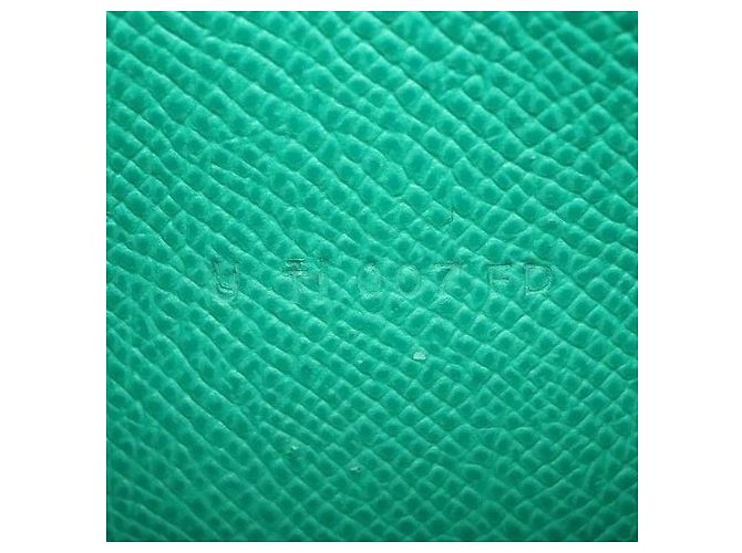 Hermès Bi-Fold Geldbörse vergoldet grün (Stamp) - Ansicht 5