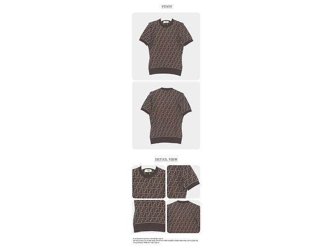 Fendi Damen-Strickoberteil aus Baumwolle mit Monogramm und kurzen Ärmeln - Ansicht 3