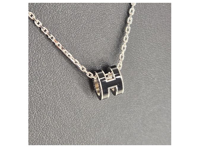 Hermès Collana con pendente Mini Pop Palladium Black - vista 12