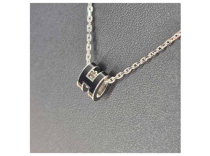 Hermès Collana con pendente Mini Pop Palladium Black - vista 5