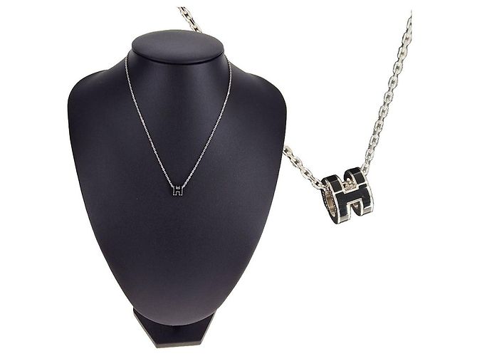 Hermès Collana con pendente Mini Pop Palladium Black - vista 9