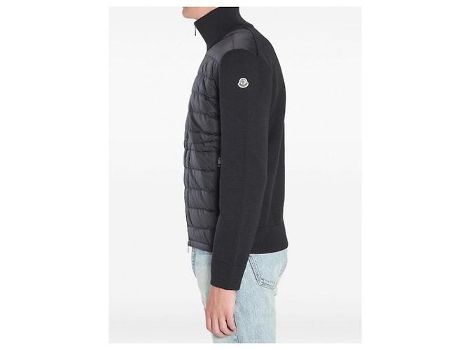 Moncler Gesteppter Cardigan mit Reißverschluss Schwarz - Ansicht 5