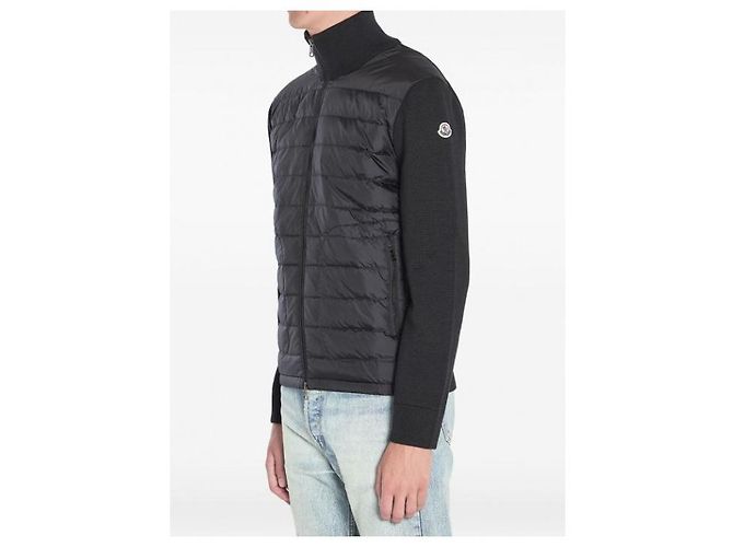 Moncler Gesteppter Cardigan mit Reißverschluss Schwarz - Ansicht 6
