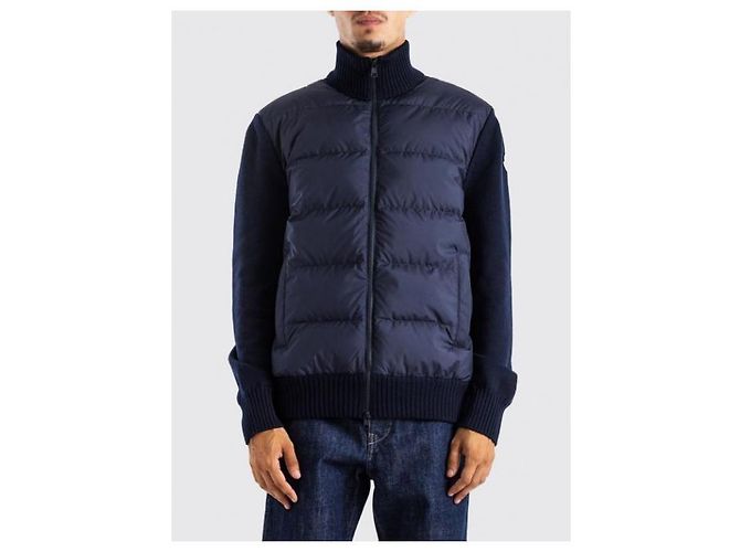 Moncler Cardigã de lã com fecho de correr acolchoado - vista 4