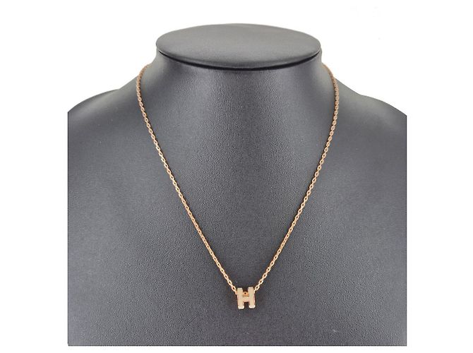 Hermès Collana con pendente Mini Pop Oro Rosa - vista 12