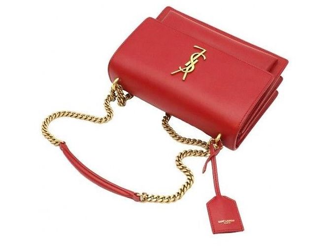 Autre Marque Borsa a tracolla Sunset Medium in vitello rosso con catena dorata - vista 3