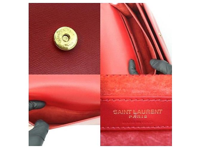 Autre Marque Borsa a tracolla Sunset Medium in vitello rosso con catena dorata - vista 7