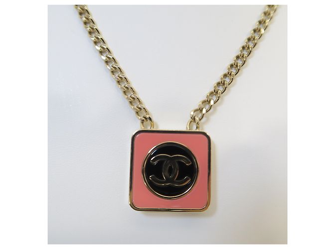Chanel Collana Square CC Logo Pink Gold - vista 2