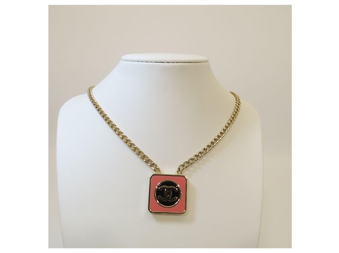 Chanel Collana Square CC Logo Pink Gold - vista 3