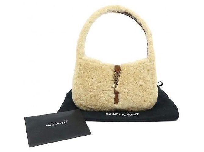 Autre Marque Mini borsa a tracolla hobo in shearling beige - vista 2