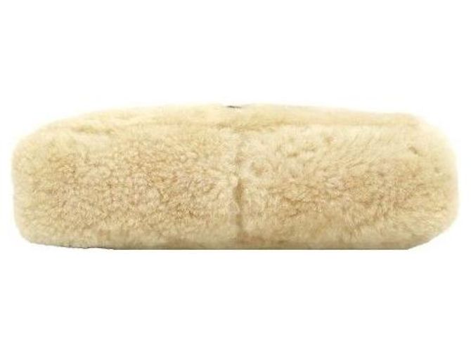 Autre Marque Mini borsa a tracolla hobo in shearling beige - vista 6