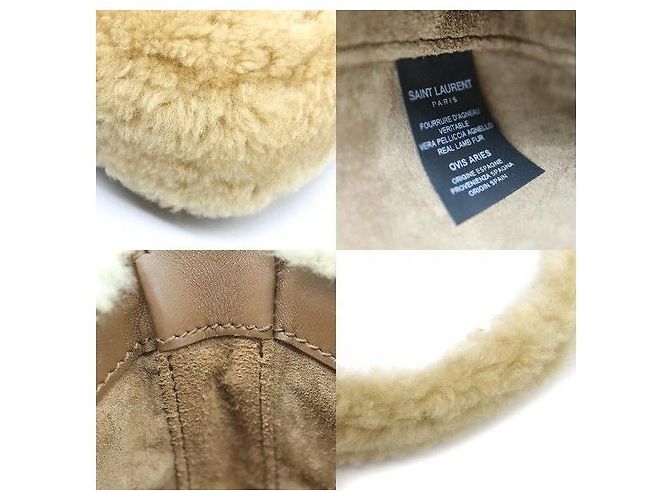 Autre Marque Mini borsa a tracolla hobo in shearling beige - vista 7