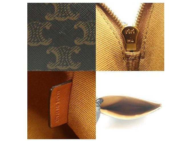 Céline Triomphe Small Canvas Tan Lambskin Pouch - Ansicht 8