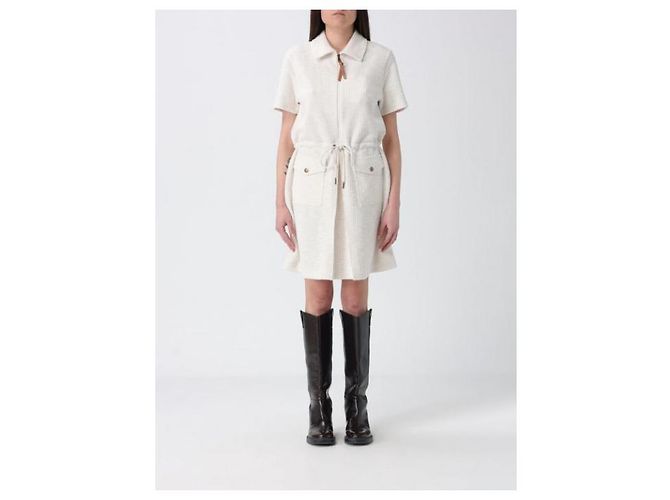 Abito mini in bouclé Moncler Bianco - vista 4
