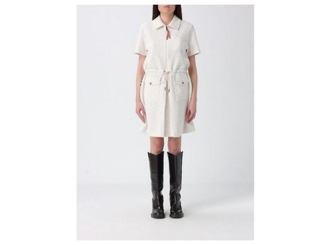 Abito mini in bouclé Moncler Bianco - vista 5