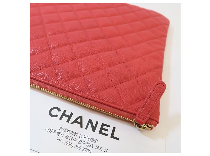 Chanel Serie Clutch Large Rossa Classic Caviar - vista 2