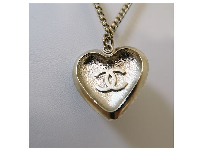 Chanel Collana di perle a cuore con logo CC - vista 7